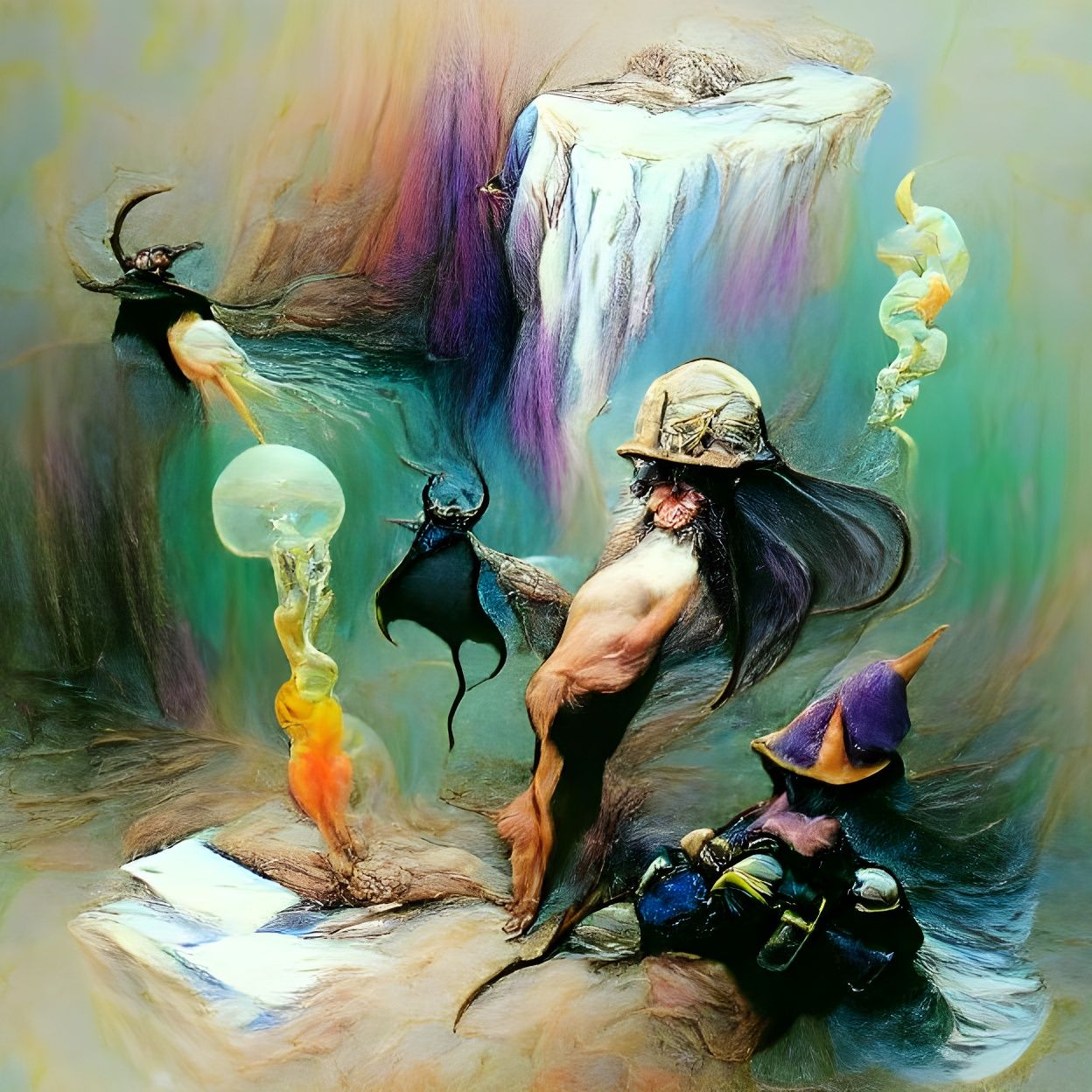 Abyssal Wizard in Frank Frazetta Style