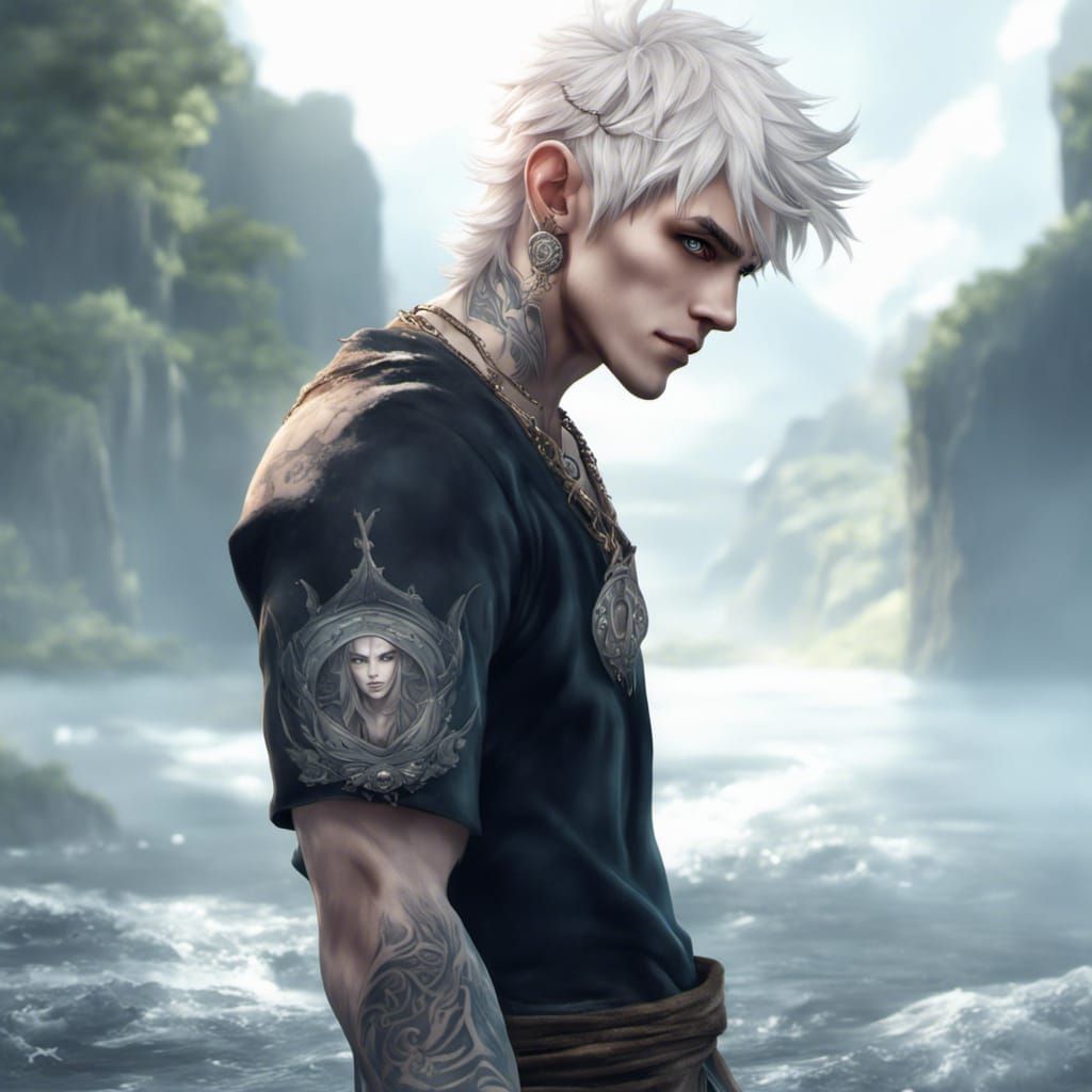 Anime Style Elf Warlock with Sailor Tattoos