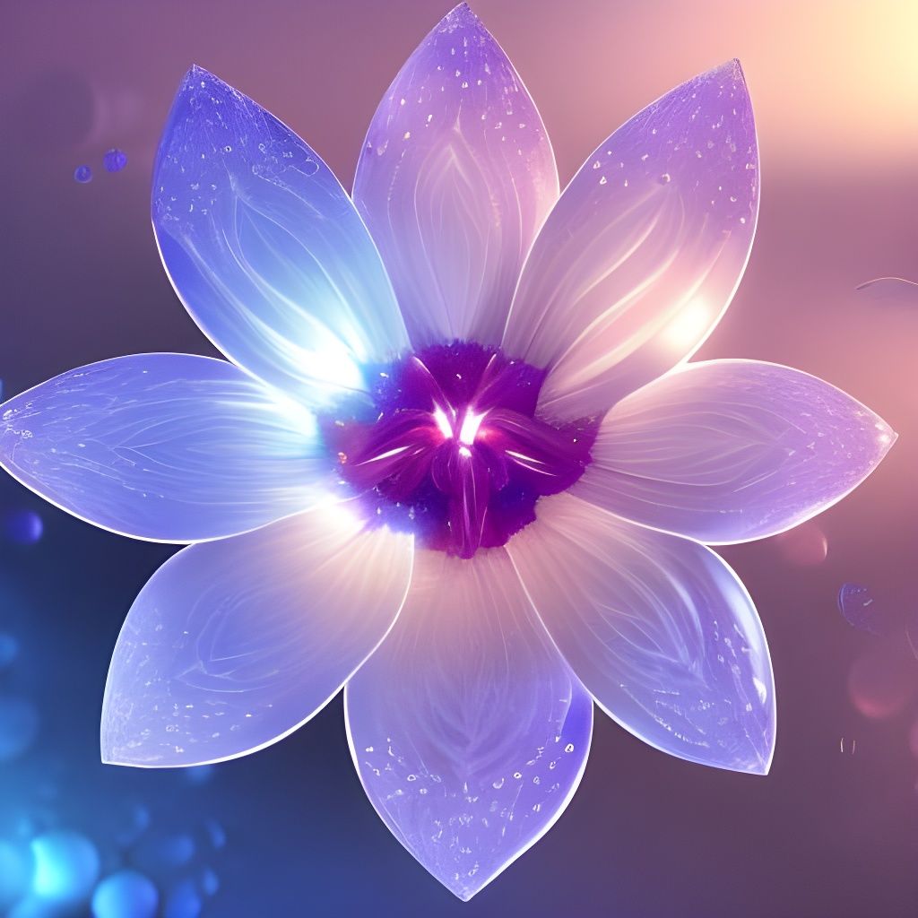 Intricate Crystal Flower in Detailed Matte Painting