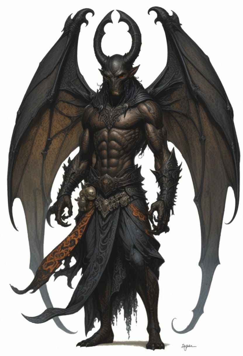 Mystical Pixie Warrior in Obsidian and Color