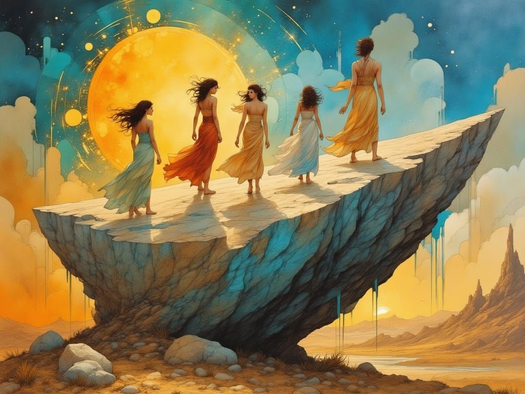 Klabauter Girls Dance on a Levitating Monolith