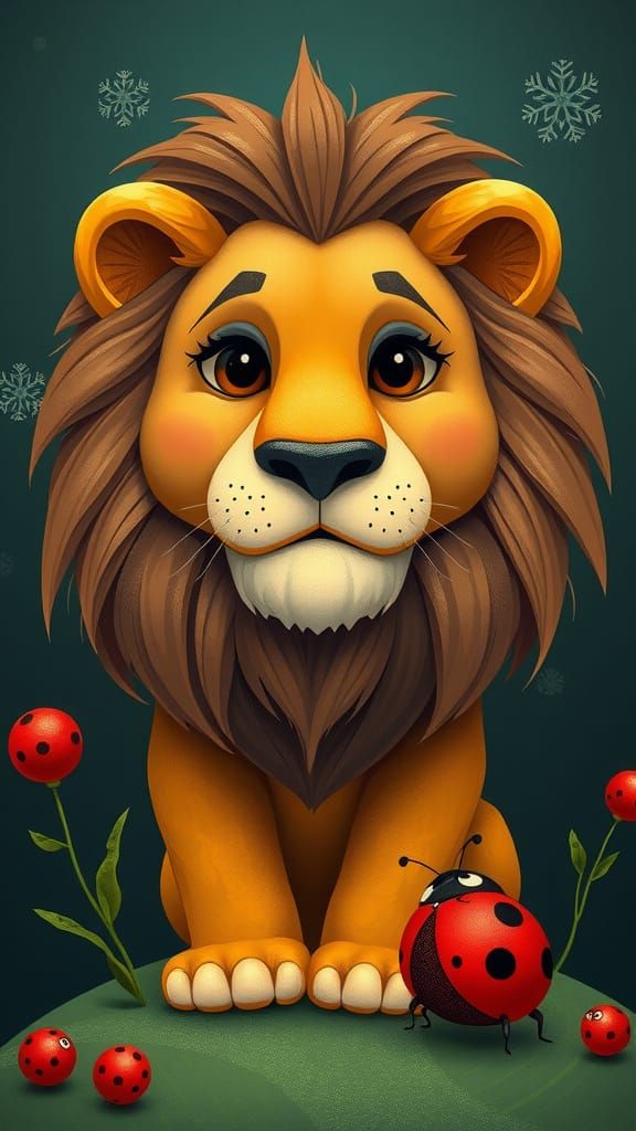 A Lion and a Ladybug