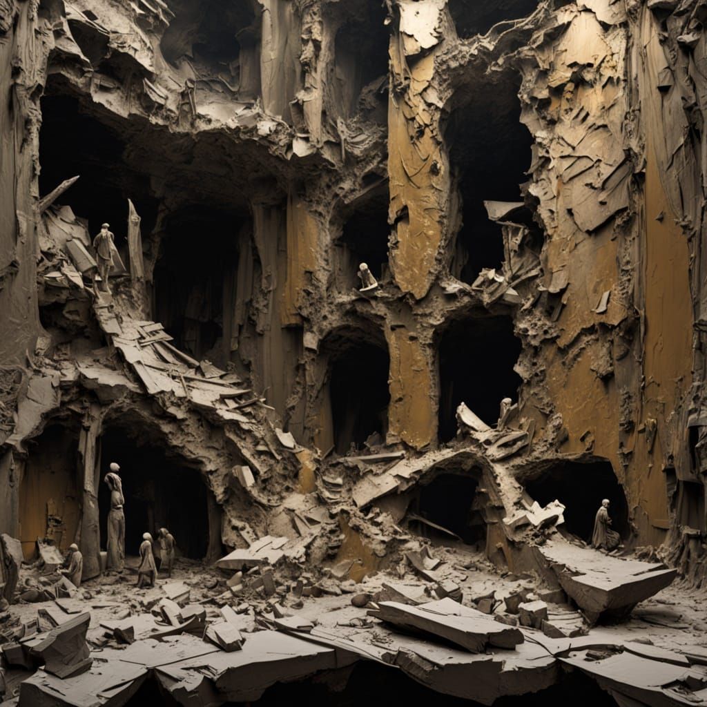 Earthy Assemblage of Crumbling Architecture Inspired by Kief...