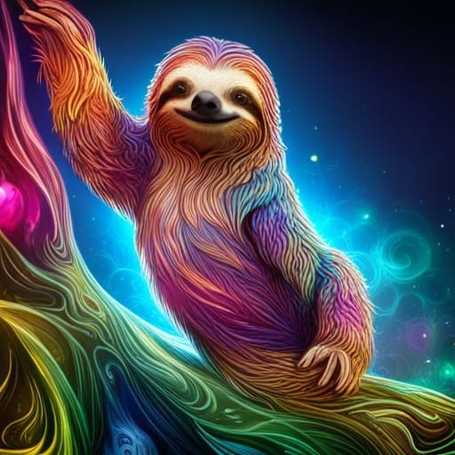 Crystal Sloth Figurine in Art Nouveau Style