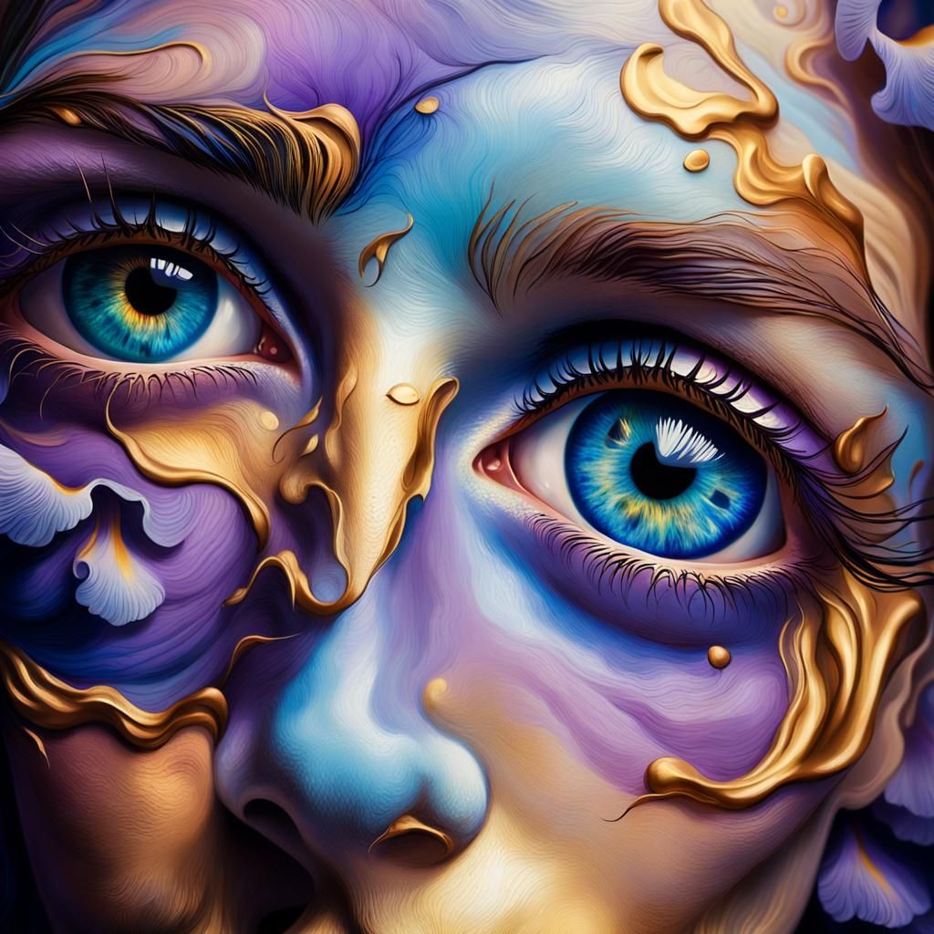 Surreal Eye Close-Up with Swirling Colors