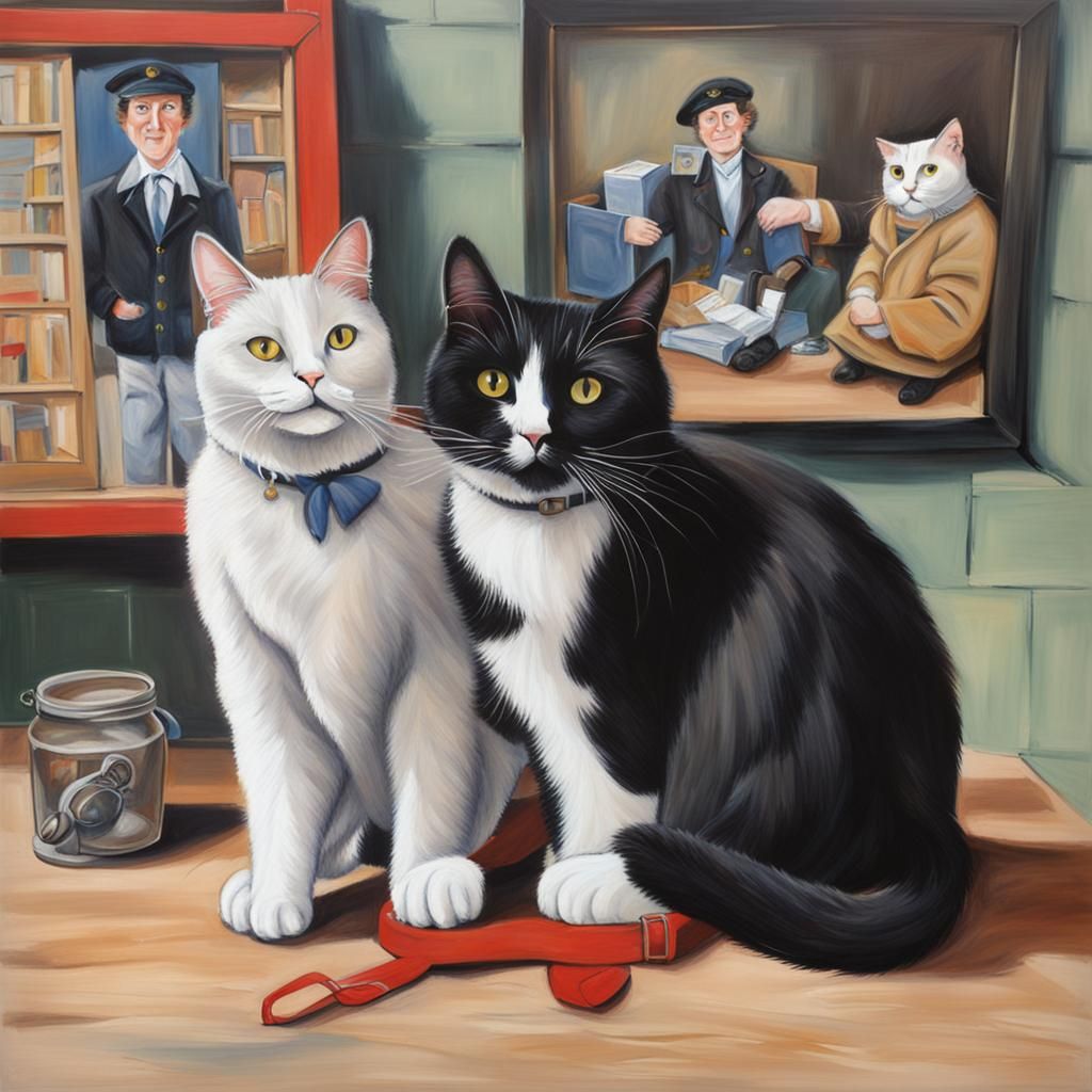 Postman Pat and Cat Portrait
