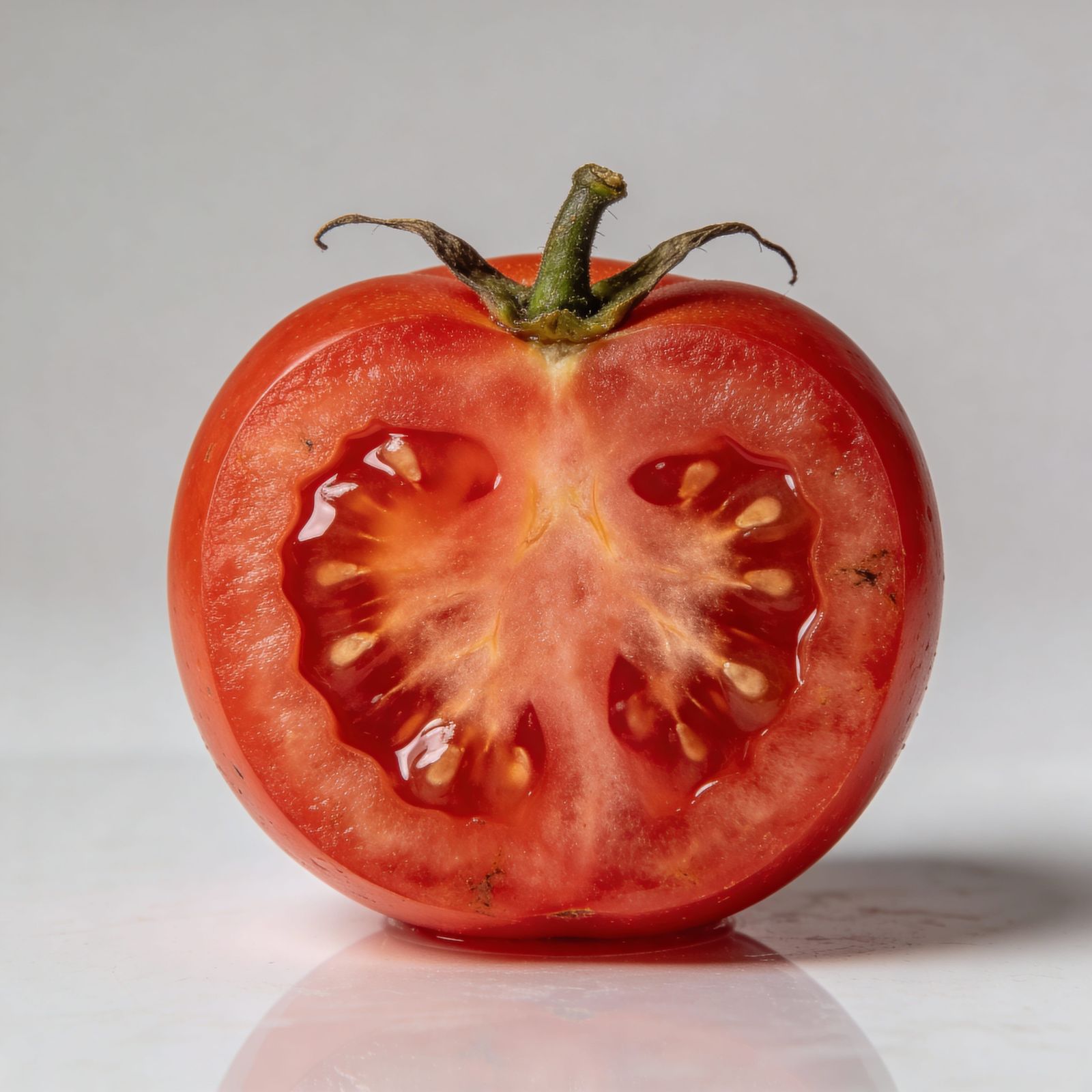 Hyperrealistic Ripe Red Tomato Studio Shot