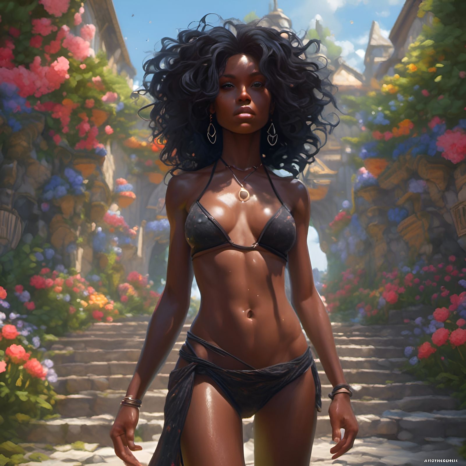 Hyperreal Portrait of a Black Female Model