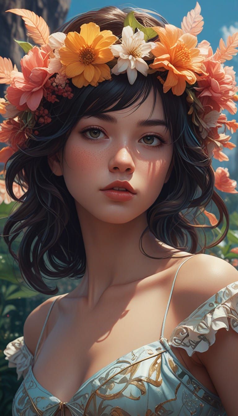 Surreal Cinematic Botanicals in Intricate Digital Painting S...