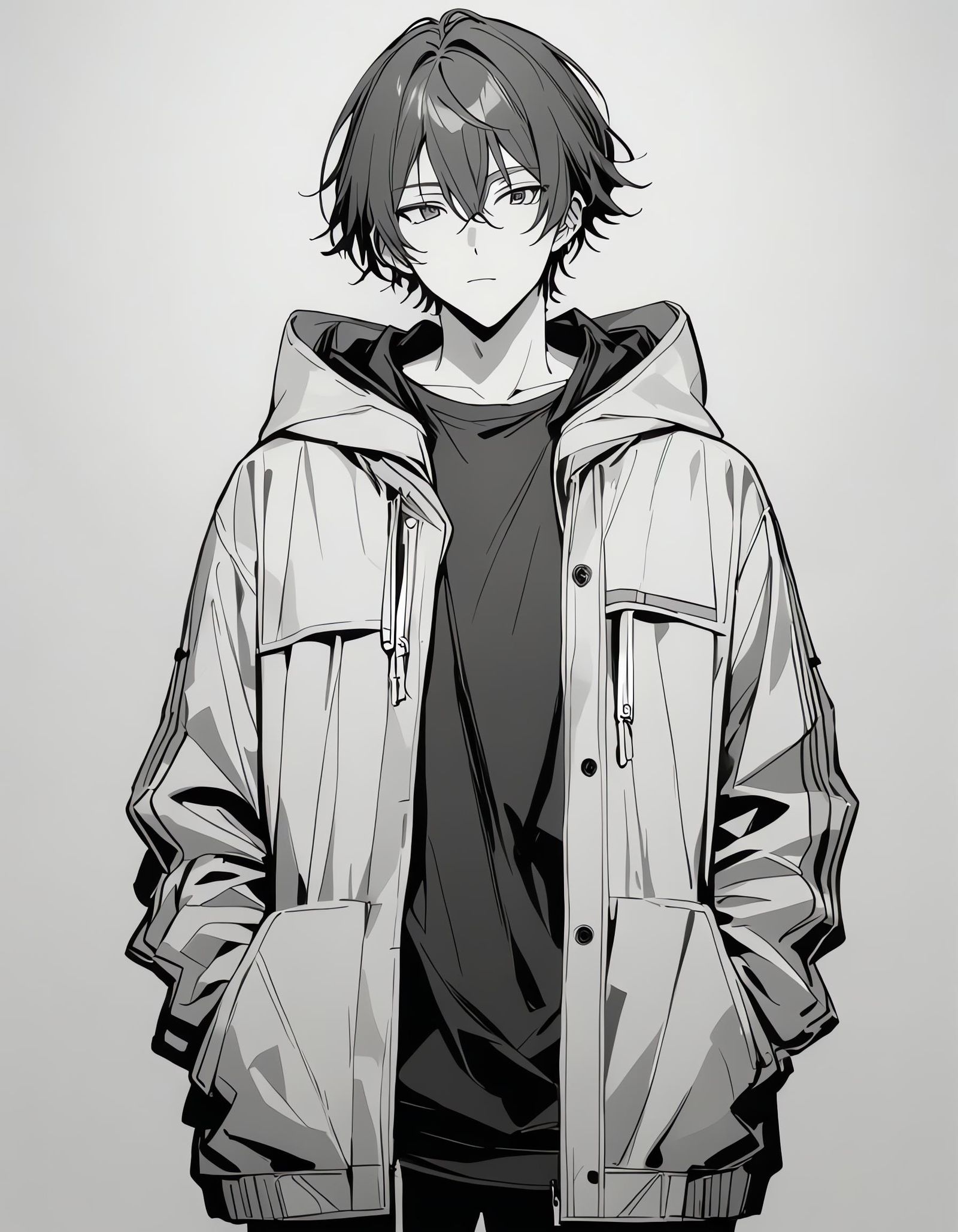 Monochrome Portrait of a Boy in Grayscale