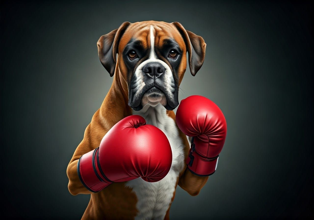 Boxer Dog Ready to Rumble