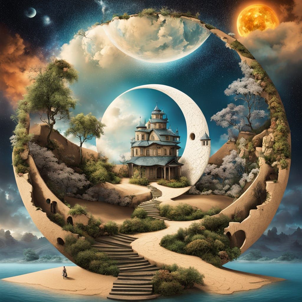 Mystical Utopian City with Galactic River