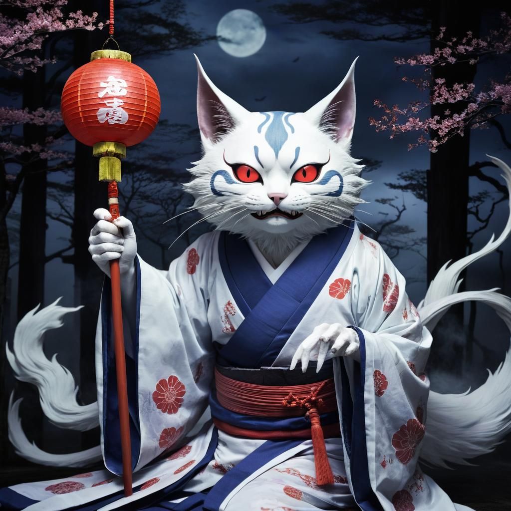 Nightmarish Youkai Bakeneko Nekomata Ethereal Dream