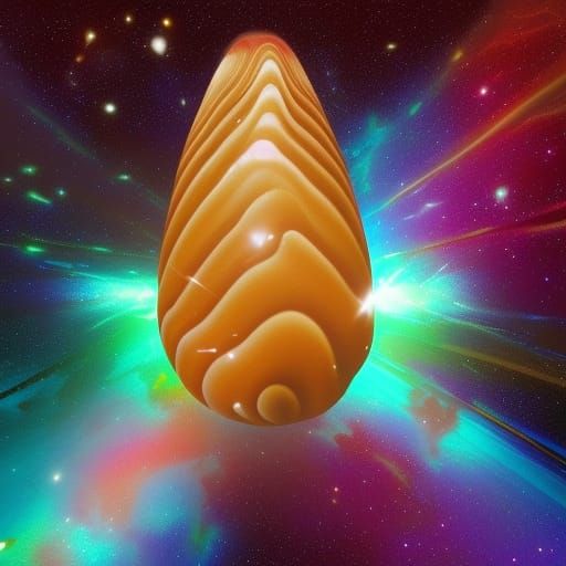 Astral Shell Floating in Space, Visionary Art