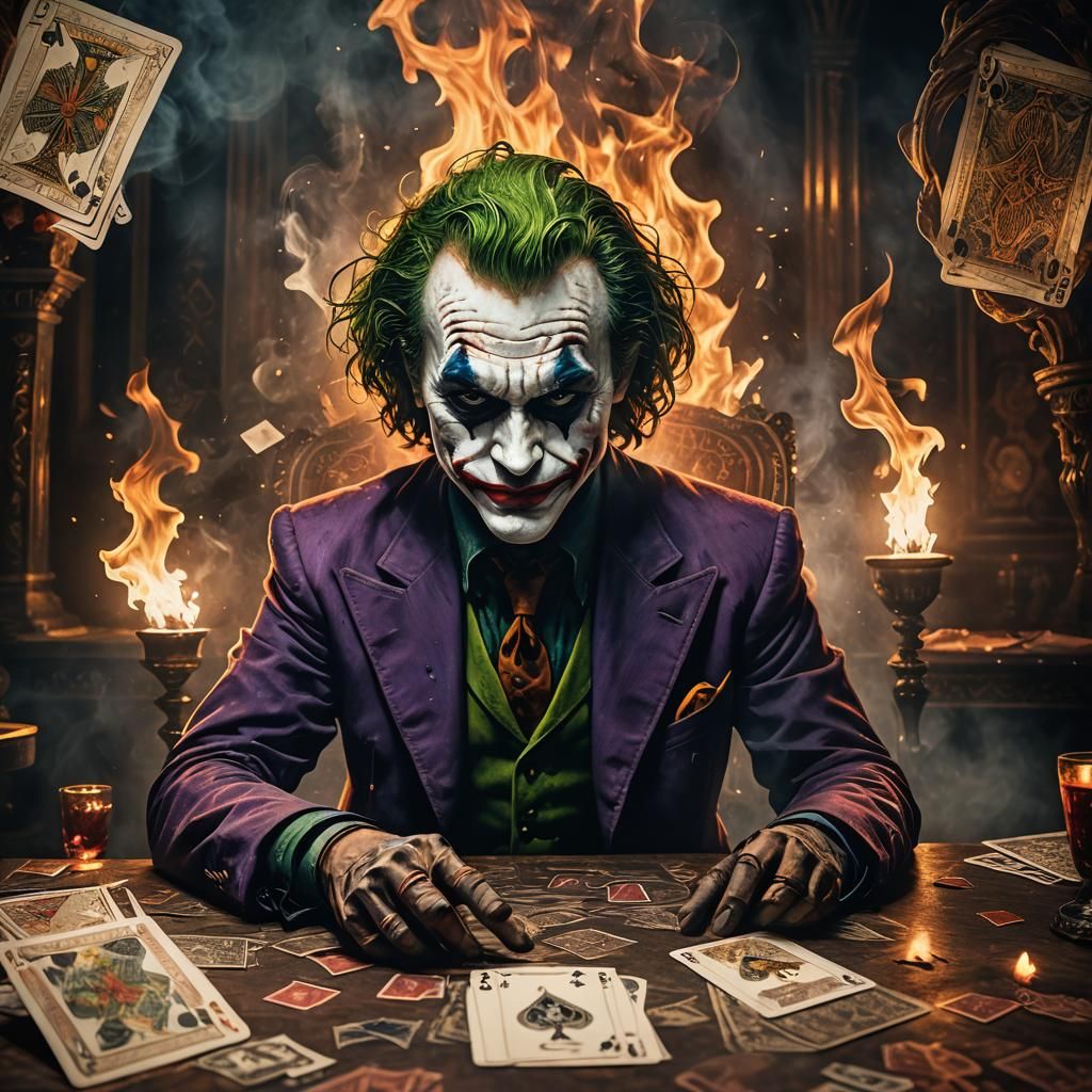 Mystical Joker Card in Dark Fantasy Style