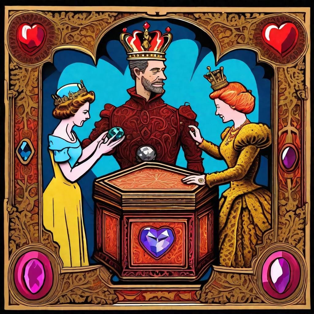 Woodsman Presents Queen Heart in Jeweled Box