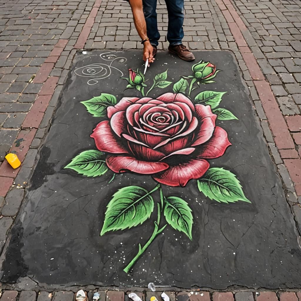 Rose chalk art