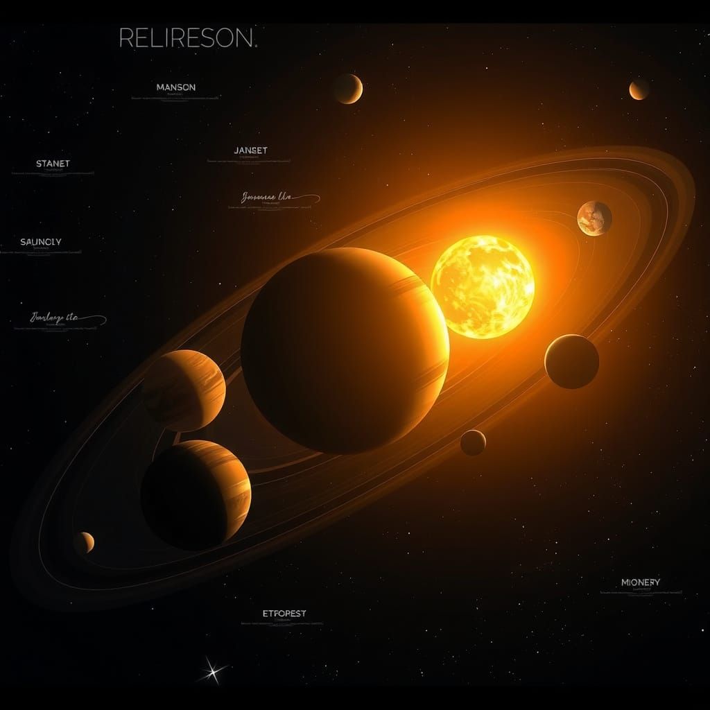 Realistic Solar System Depiction with Planets Orbiting the S...