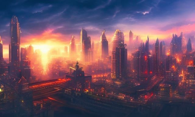 Fantastical Cityscape Concept Art in Deep Color