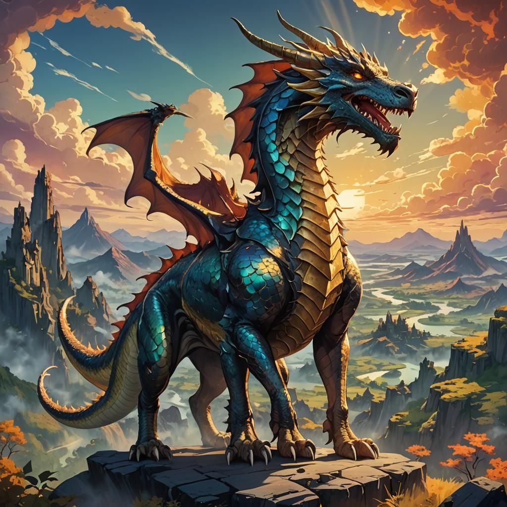 Dragon Hound in Cel-Shaded Anime Style