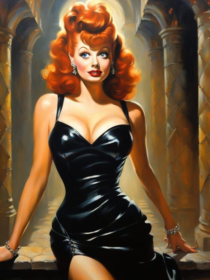 Lucille Ball as Savage Beauty in Impressionistic Dungeon