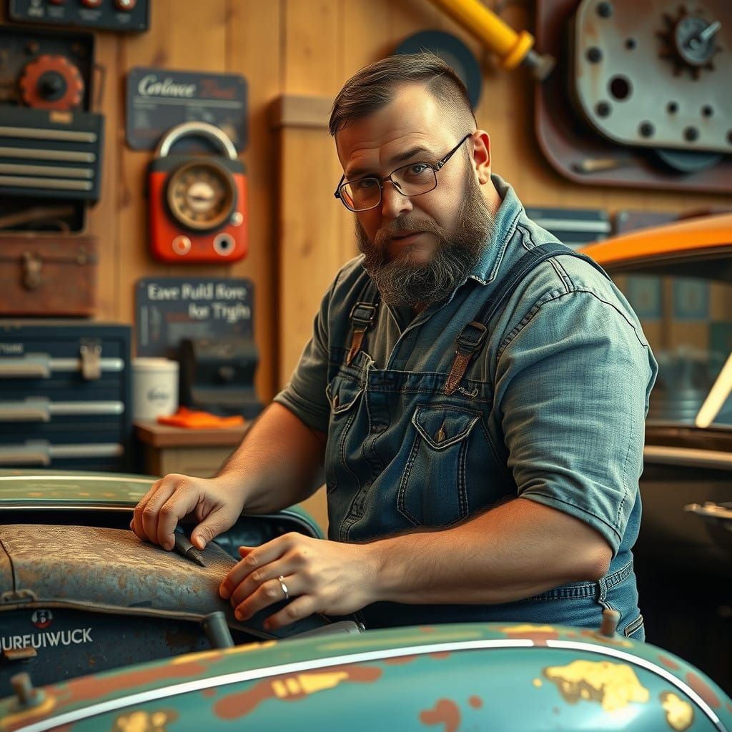 Rugged Garage Mechanic Restores Vintage 1960s Buick in Warm,...