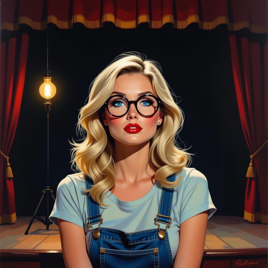 Woman on Stage: An Impressionistic Oil Painting