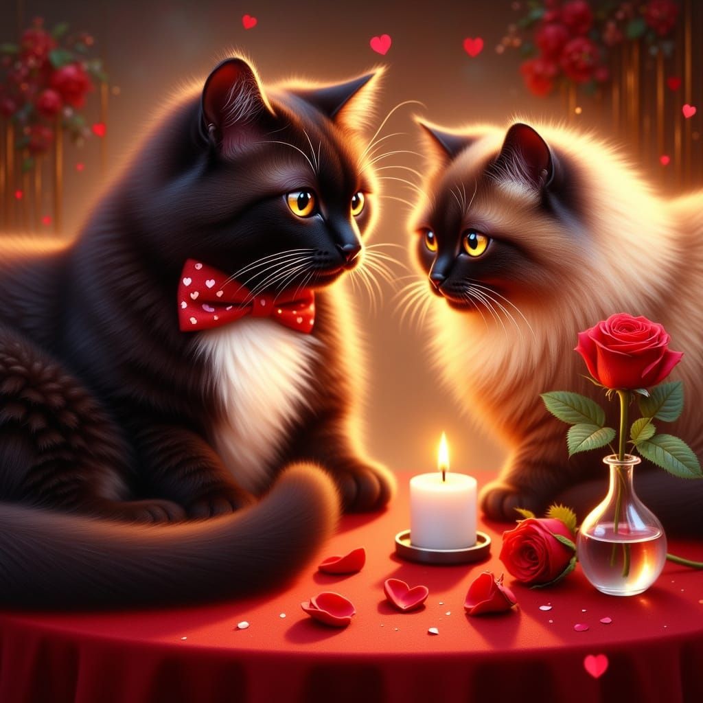 Dashing Tuxedo Cat Wins Heart of Persian Love