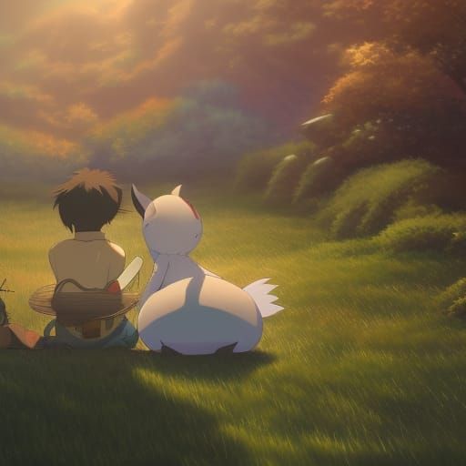 Stitch in Studio Ghibli Anime Style