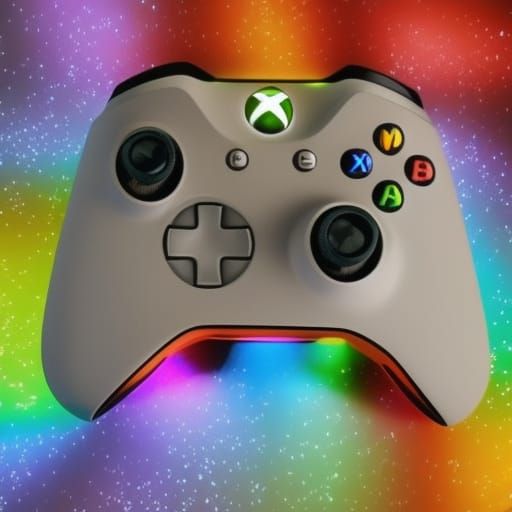 Xbox 360 Controller with Rainbow Background