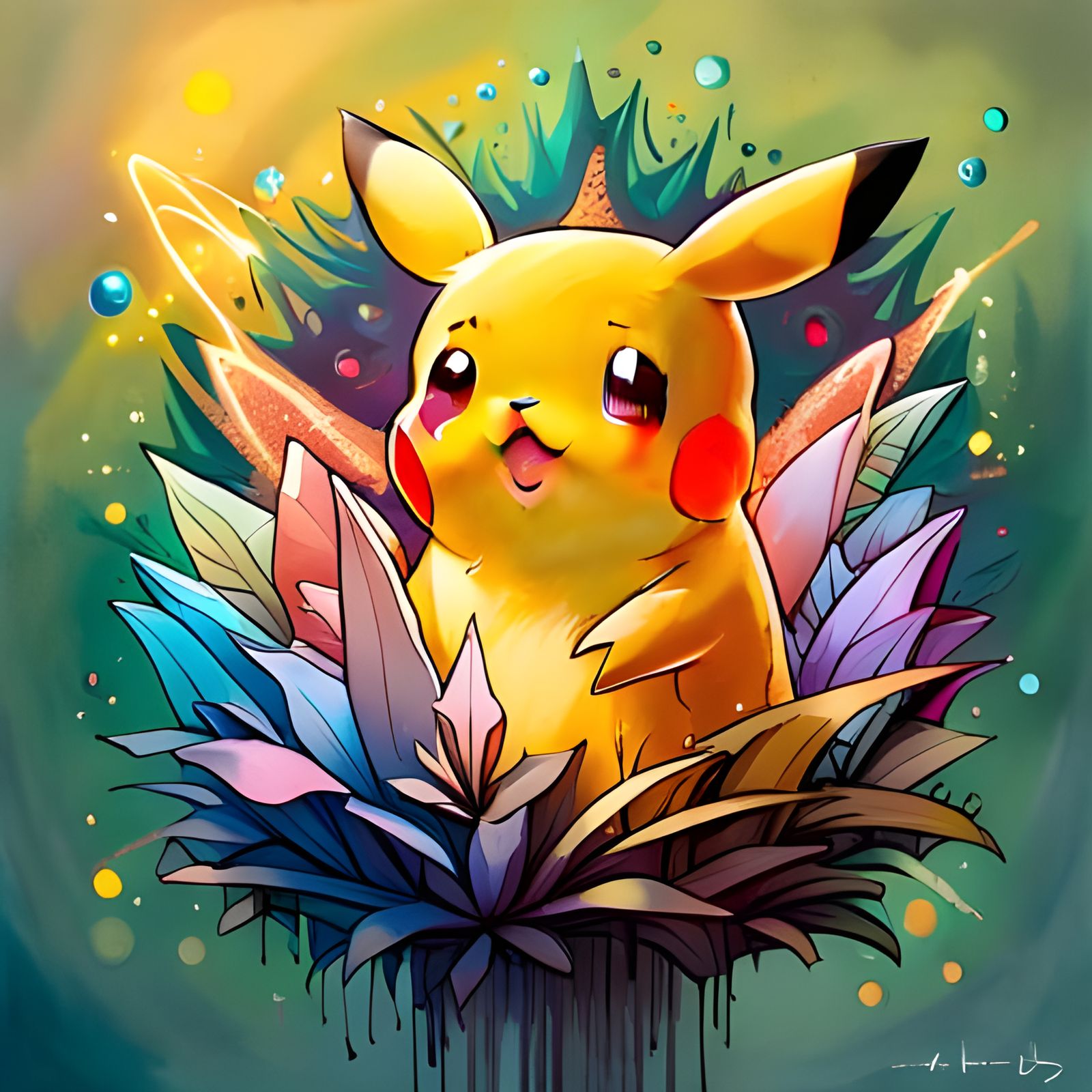 Adorable Pikachu Portrait in Whimsical Style