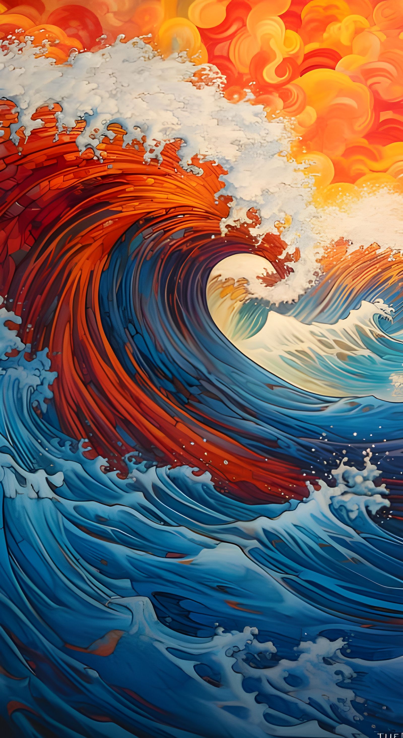 Psychedelic Manga Ocean Wave Art