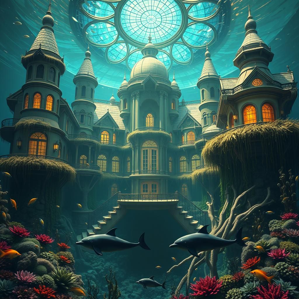 Underwater Estate with Exotic Sea Life