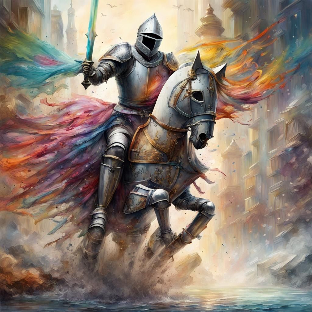 Knights Emerge From Book: Fantasy Art