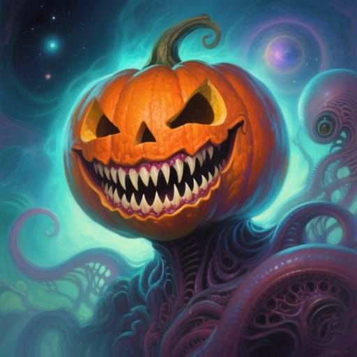 Yog Sothoth Pumpkin Avatar with Spooky Teeth