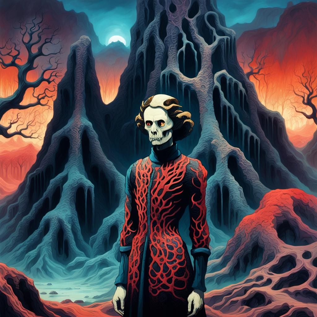 Hades in Mystical Underworld, Surreal Fantasy Art