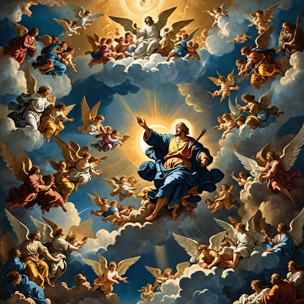 God Creating the World: A Celestial Masterpiece