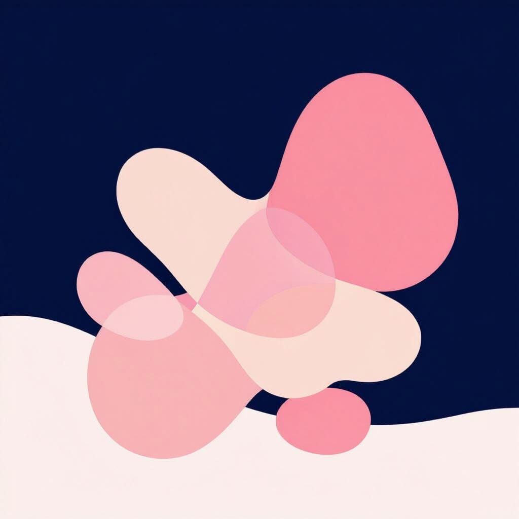 Minimalist Abstract Blobs in Soft Pastel Tones