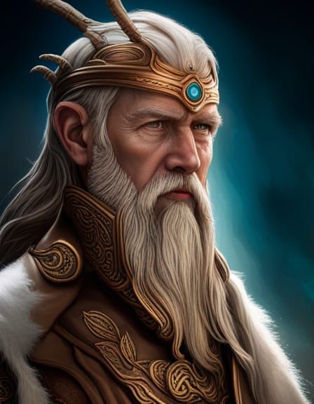 Hyperrealistic Odin with Bioluminescent Details