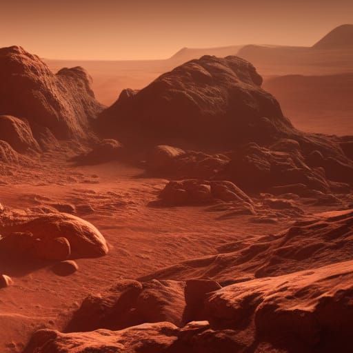 Fantastical Earth and Mars Matte Painting