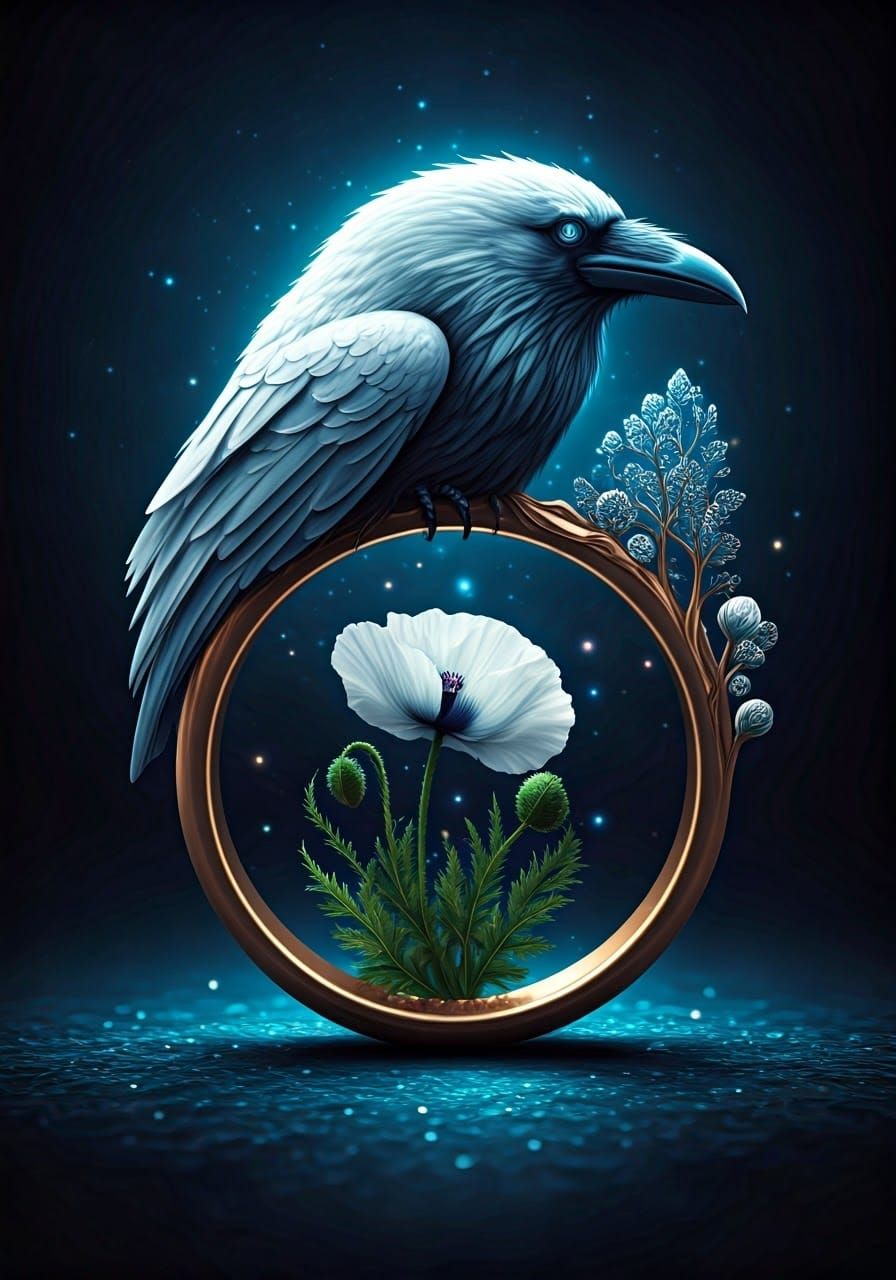 Magical Blue Ring with Forest Spirit, Diamond Painting