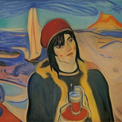 Pegasus and Caesar Drinking Beer: Expressionist Painting