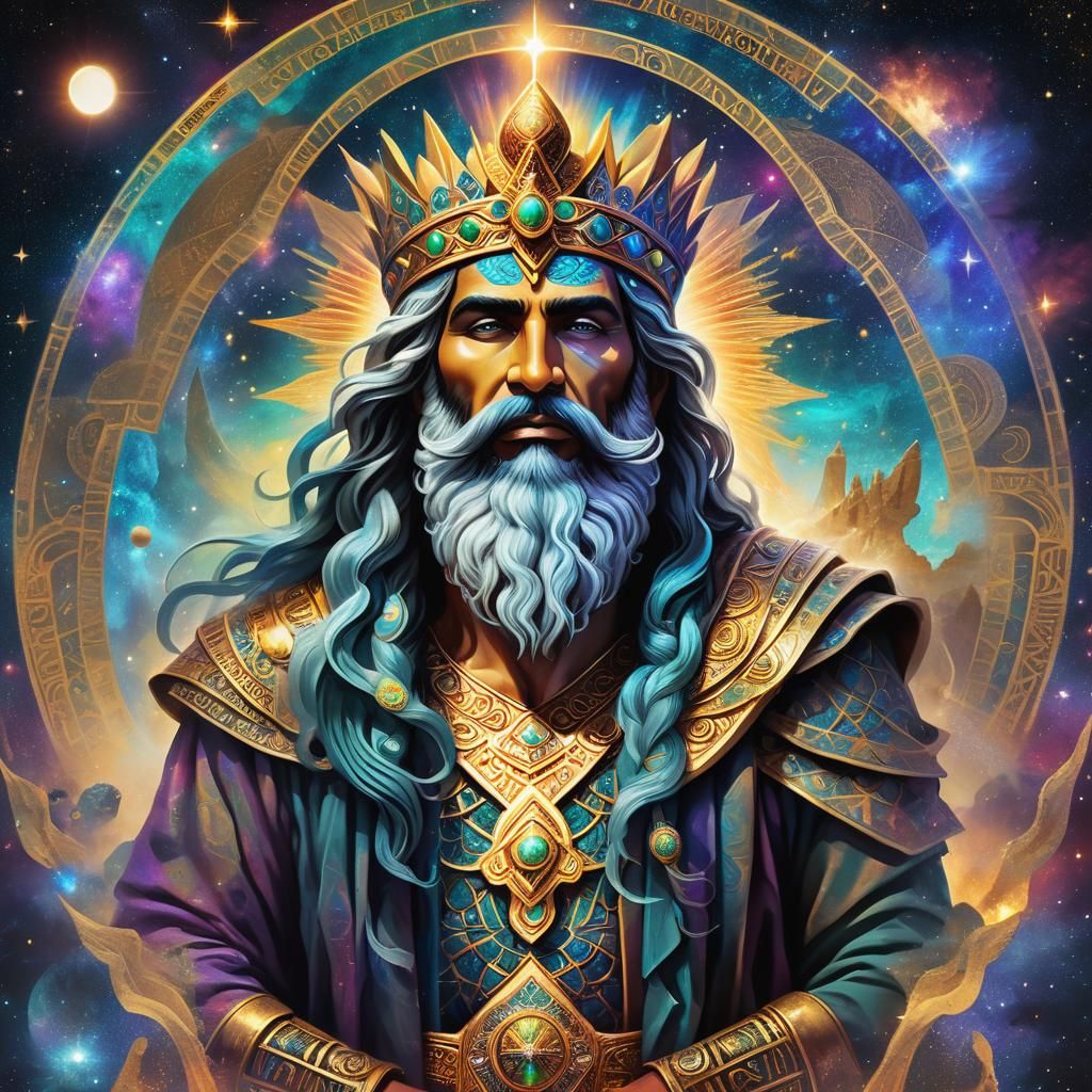 Aachtar, King of Babylon: Holographic Astral Illustration