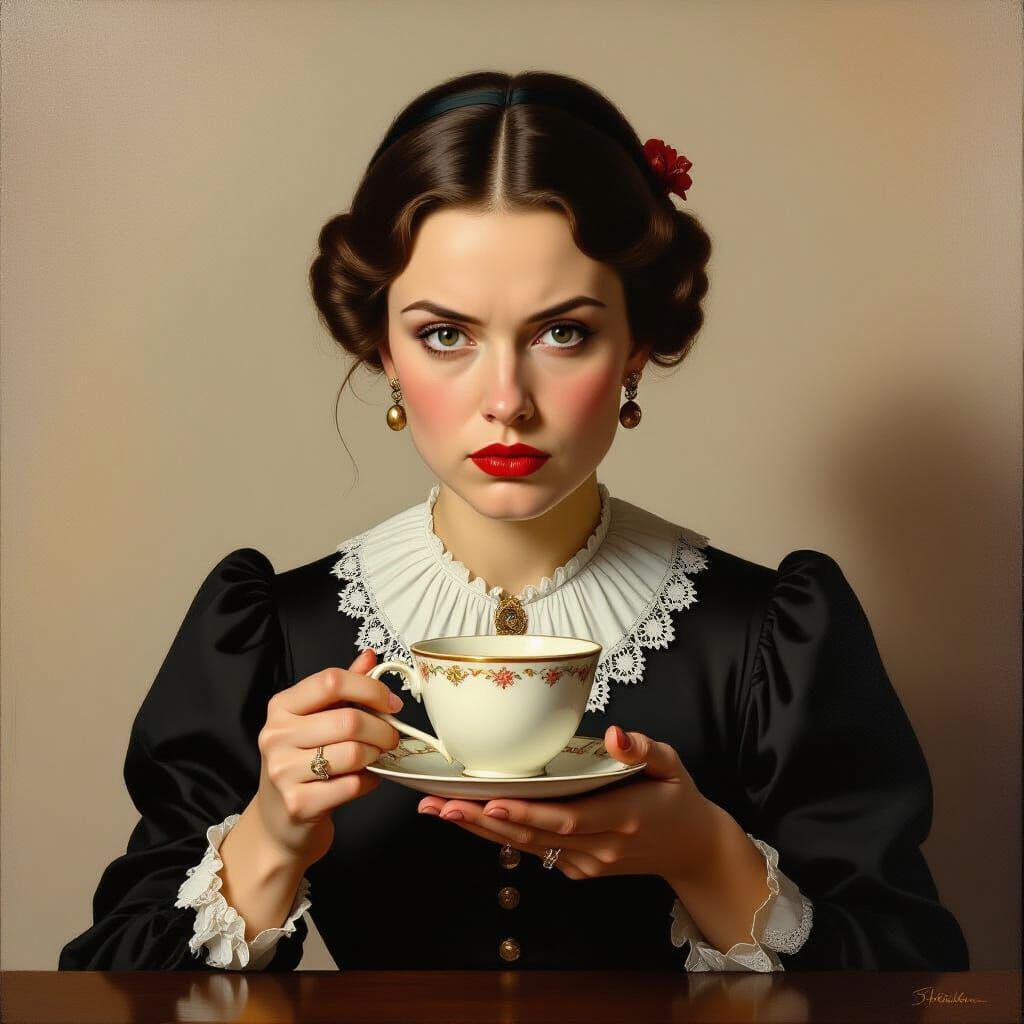 Sardonic Figure in Oil Painting Style