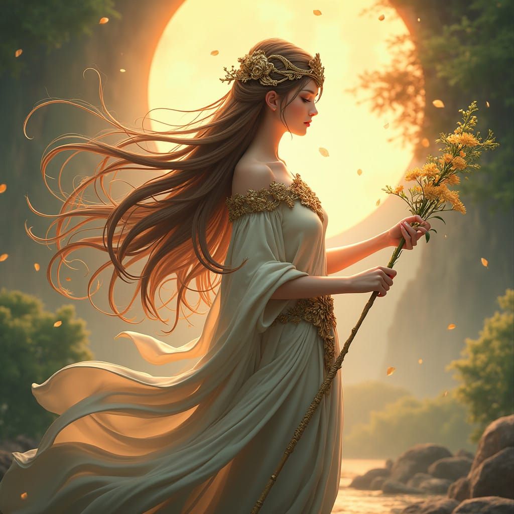 Cybele Goddess in 3D Anime Style Concept Art