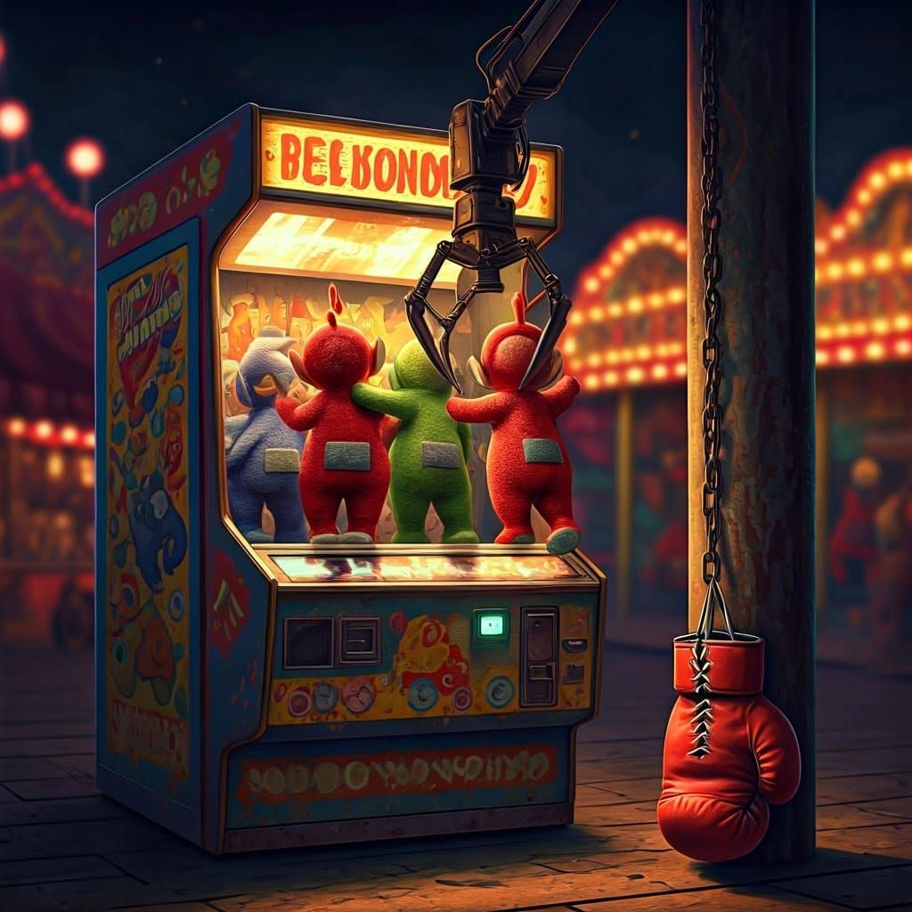 Retro Vending Machine Claw Arm Reveals Cheeky Teletubbies