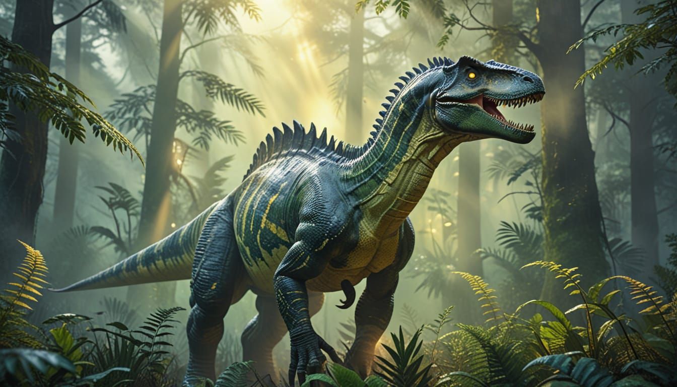 Sage Allosaurus in Dreamlike Watercolor Style