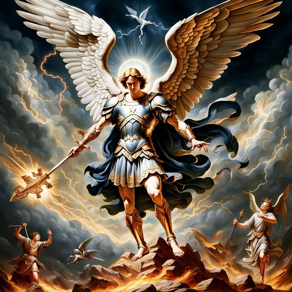 St. Michael the Archangel Battling Lucifer
