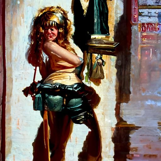 Figure in Oil Painting Style