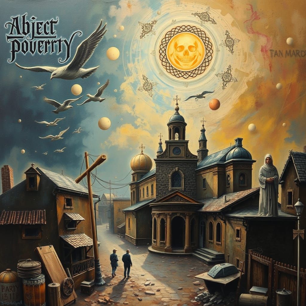 Dystopian Poverty: Heavy Metal Impasto Surrealism